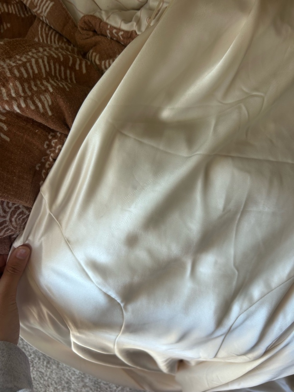 Reformation Cream Satin Halter Wedding Dress - Picture 7 of 8